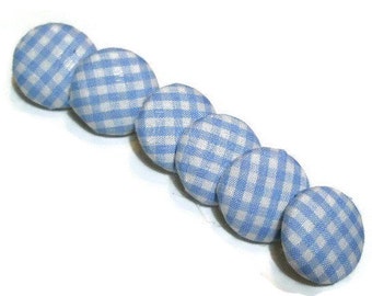 Blue Gingham Pushpins/ Fabric Covered Thumbtacks: Organize Your Life