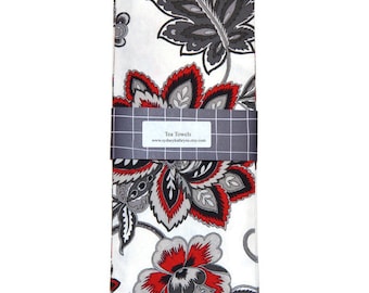 Tea Towels, Black and White TeaTowels, Tea Towels, Set of 2, Decorative Kitchen Towels, Decorative Towels, Hand Towels