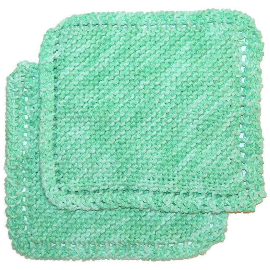 Hand Knit Dishcloths Knitted Dish Cloths Handknit Dishrags Etsy