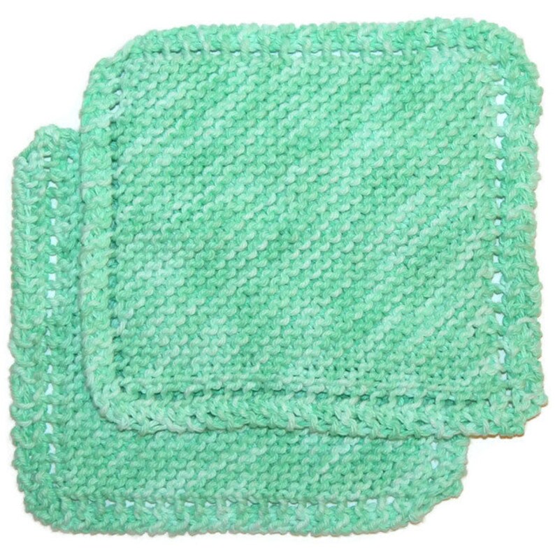 Hand Knit Dishcloths Knitted Dish Cloths Handknit Dishrags Etsy