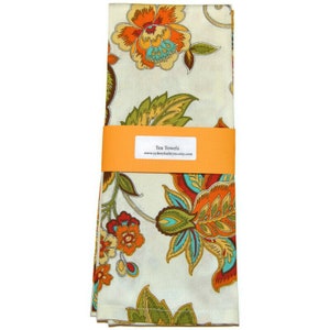 Tea Towels, Teal, Green and Gold, Kitchen Towels,  Set of 2, Decorative Kitchen Towels, Cotton Hand Towels