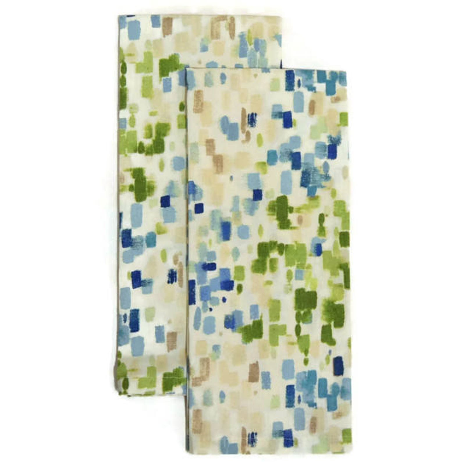 Tea Towels Green and Blue Brush Strokes Dish Towels Set of Etsy