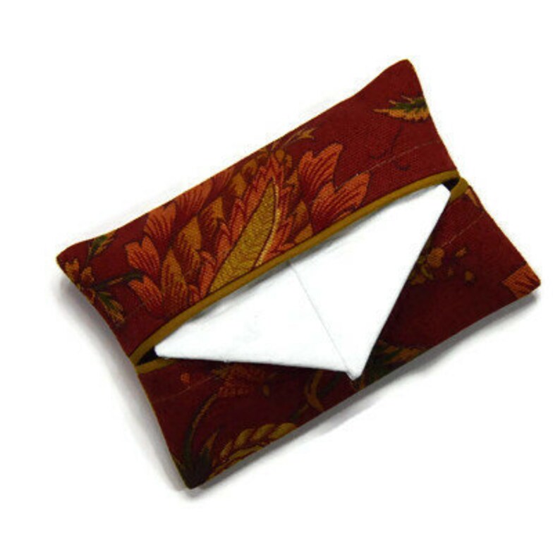 Travel Tissue Cozy Kleenex Holder Travel Tissue Holder Rust Pocket Tissue Holder