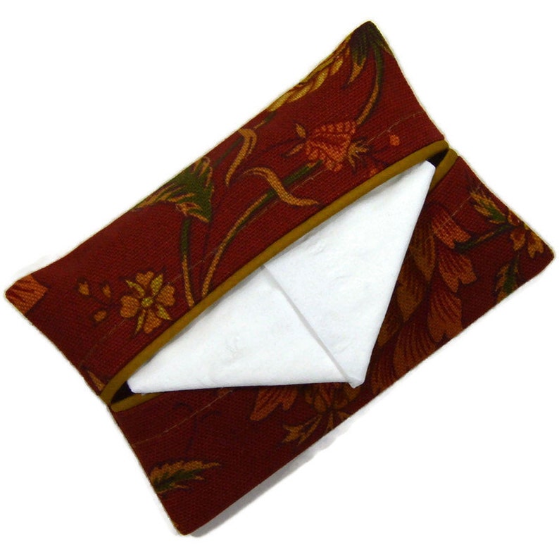 Travel Tissue Cozy Kleenex Holder Travel Tissue Holder Rust Pocket Tissue Holder