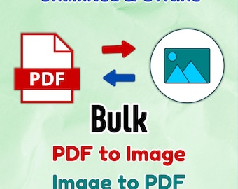Conversor de PDF a imagen sin conexión: Conversión de JPG y PNG por lotes (descarga digital)