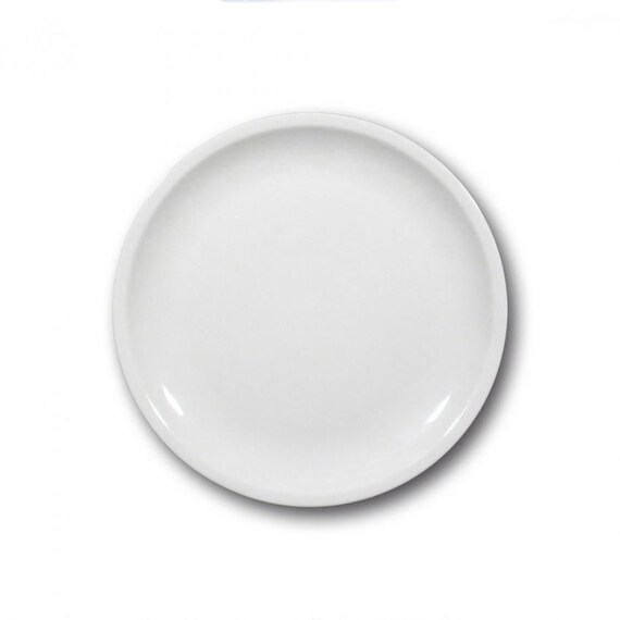 Lot De 6 Assiettes Plates Porcelaine Blanche - Motif Grains De Riz - 27,5 Cm