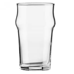 Puede incluir: Un vaso de pinta de vidrio transparente con una base ancha y una parte superior ligeramente acampanada.
