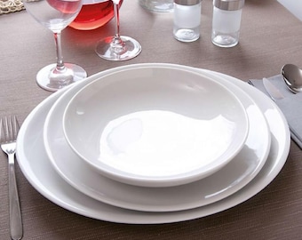 Plat ovale porcelaine blanche - D 34 cm - Siviglia