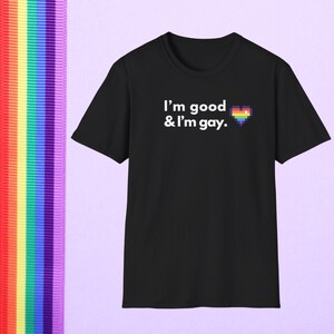 Unisex Pride Tee LGBTQ Support Funny T-Shirt Gay Gift Trendy LGBT Shirt, Good and Gay, Pride Month Apparel, Rainbow Tee, LGBTQ Pride Shirt,