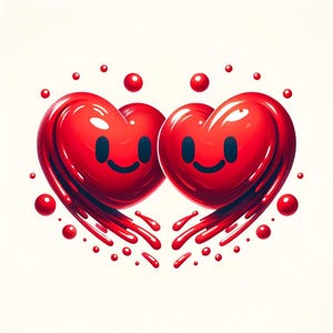 Smiling Hearts – Cute Digital Valentine’s Day Prints