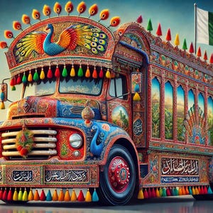 Pakistani Truck Art Print: Vibrant South Asian Wall Decor (Digital Download)