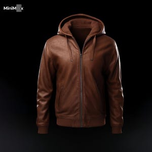 Men Genuine Brown Leather Vintage Hoodie Jacket - Modern, Stylish & Casual Outerwear