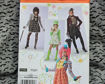 Jester Pattern Costumes Adult Simplicity 5359 size HH size 6-12 RR 14-20 Unused Complete