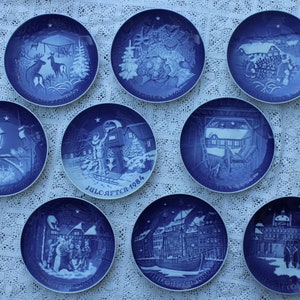 10 80sB&G Porcelain Christmas Plates Copenhagen Denmark  full set 1980s