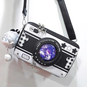 Cute Camera Ita Bag, Anime Crossbody Bag, Clear Window Display Purse, Harajuku Star Charm Bag, Jujutsu Kaisen