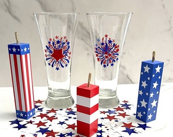 Patriotic Pilsner/Beer Glass Hand Painted