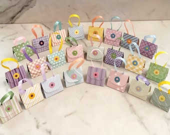 Set of 24 Spring Pastel Purse Party Favors with Hershey Nugget Candy