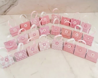 Set of 24 Pink Purse Party Favors with Hershey Nugget Candy