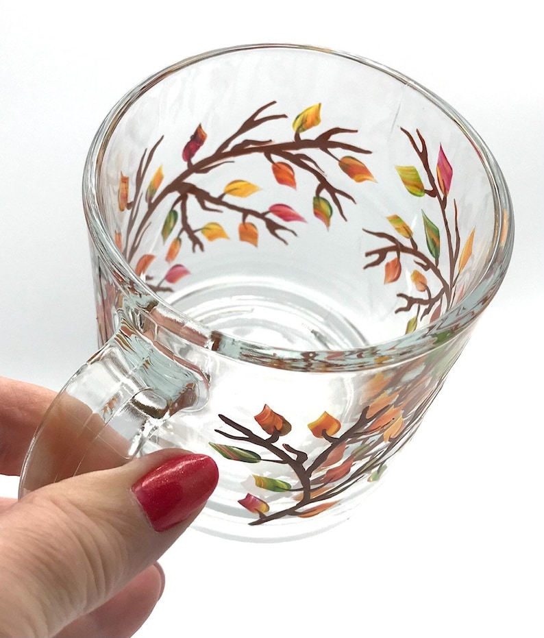 Hand-Painted Autumn Leaves Mug
