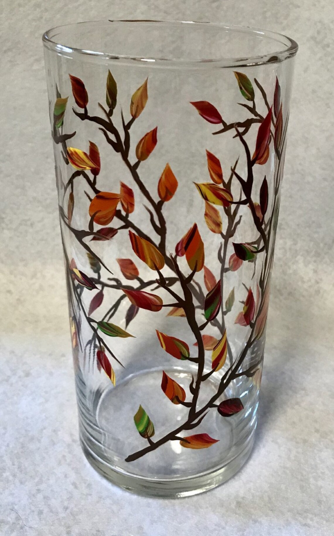 Autumn Leaves Vase Hand Painted Etsy