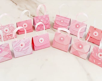 Set of 12 Pink Purse Party Favors with Hershey Nugget Candy