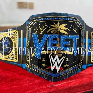 YEET Heavyweight Wrestling Championship Title Belt Adult Size  Zinc Plated 2MM/4MM