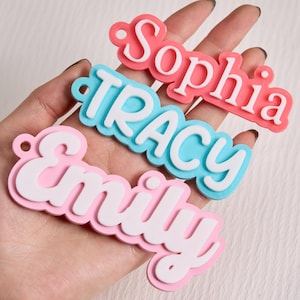 Personalized 3D Printed Keychain, Custom Name Keychain, Acrylic Keychain, Sports Bag Name Tag, Name Book Bag Tag, Kids Keychain, Women Gifts