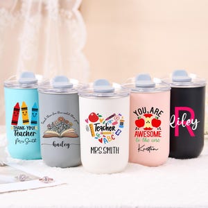 Personalized Teacher Tumbler Custom Teacher Name Gift Teacher Appreciation Gift Iced Coffee Cup Stainless Steel Tumbler Back to School Gift