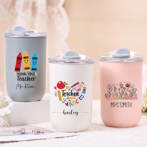 Personalized Tumbler Gift for Teacher, Custom Stainless Steel Tumbler with Name, Coffee Cup, Teacher Appreciation Gifts, Thank You Gifts