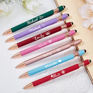 Personalisierter Geschenkstift für Frauen, Benutzerdefinierte Kugelschreiber, Soft Touch Pen, Schreibgerät, Brautjungfer Geschenk, Lehrer Anerkennung Gastgeschenk