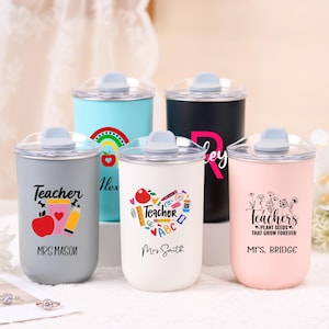 Teacher Gift Custom Wine Tumbler with Name Thank You Gift Insulated Travel Mugs Thank you Gift Iced Coffee Cup Teacher Appreciation Gift