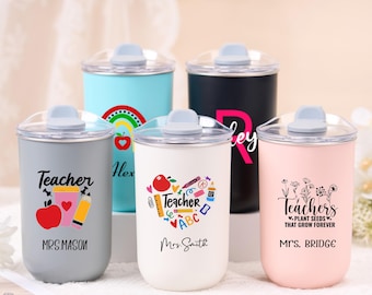Lehrer Geschenk Kundenspezifischer Weinbecher mit Namen Danke Geschenk Thermobecher Danke Geschenk Eiskaffeetasse Lehrer Wertschätzung Geschenk
