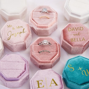 Wedding Ring Box, Proposal Ring Holder, Custom Engagement Ring Box, Personalized Ring Box, Anniversary Gift, Velvet Ring Box, Wedding Gifts