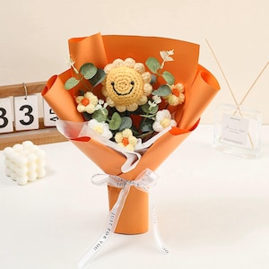 Gift for Teaceher Crochet Flowers Bouquet Birthday Gifts Knit Gifts for Friends Crochet Flowers for Graduation Gifts Teacher Appreciation