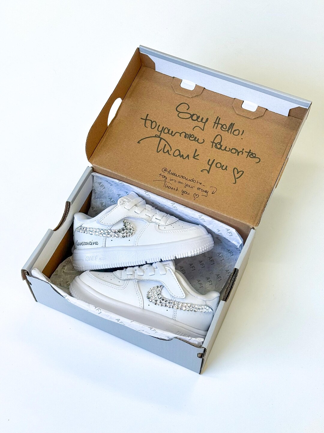 Custom Baby Air Force 1 Sneakers - Hand-painted Bridal & Baptism Theme ...
