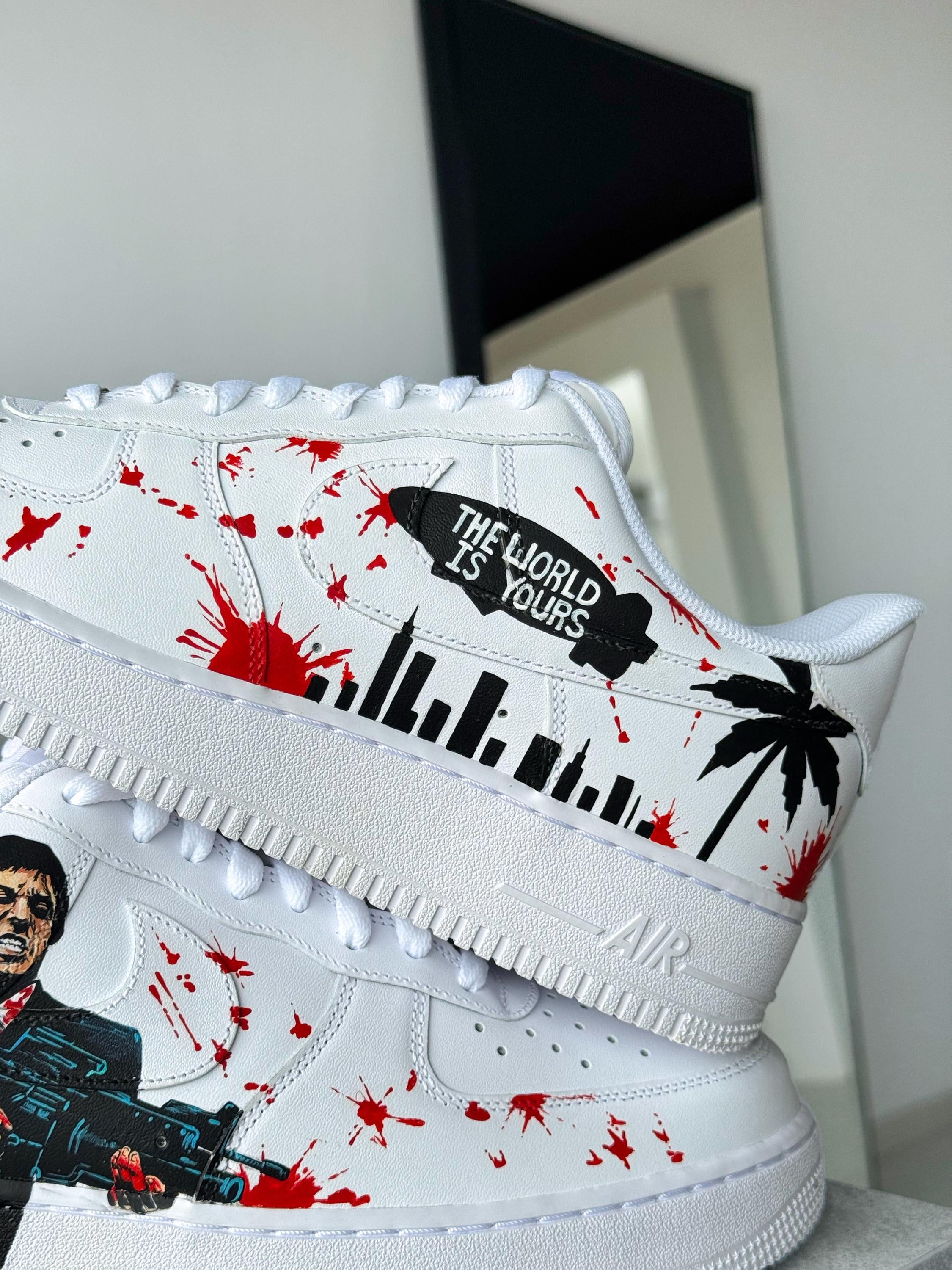 Scarface Air Force 1 - Hand-painted Tony Montana Sneakers - Etsy