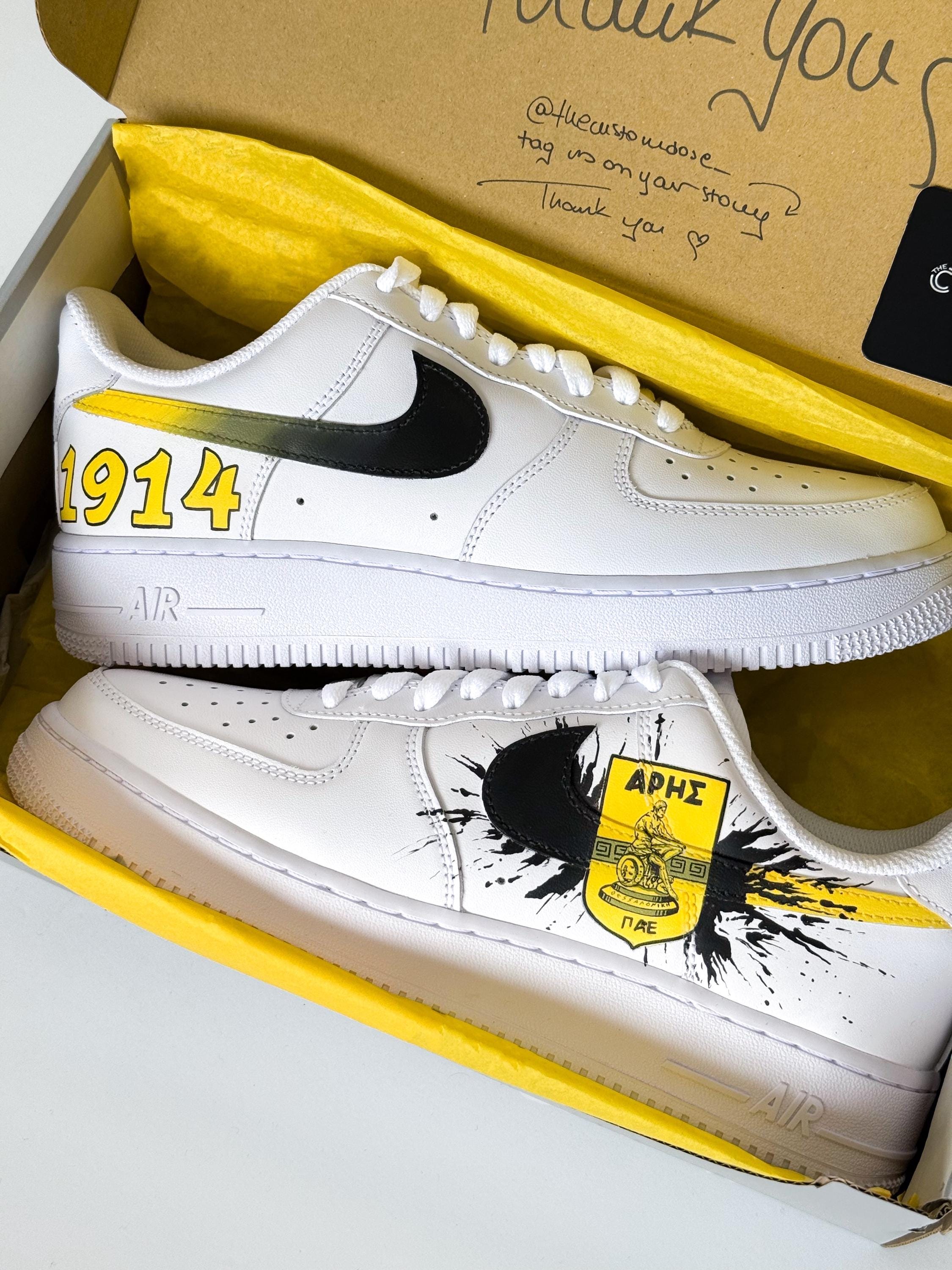 Hand-painted Aris Thessaloniki Air Force 1 Sneakers: Greek 
