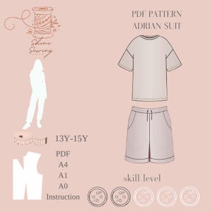 Teen Summer Outfit PDF |  T-Shirt & Shorts | Sizes 13Y–15Y | Comfy  Casual Set | Easy Digital Pattern