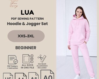 Hoodie and Jogger Sewing Pattern: Women's Tracksuit (PDF Pattern XXS-3XL A4/US Letter/A0/A1)