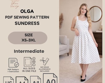 Schnittmuster Damenkleid Sommerkleid (XS-3XL) (PDF-Muster)