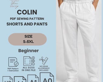 Men's Pants & Shorts Sewing Pattern (S-5XL) - PDF Download