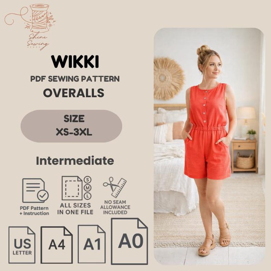 Women Overalls Pattern Women's Knit Overalls Sewing Pattern: Beginner Friendly Romper (PDF ...