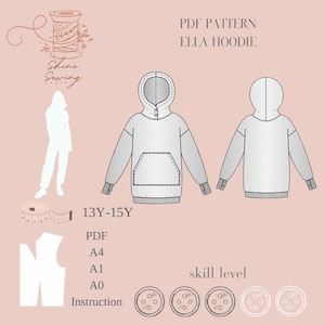 Suit for kids - Teen Tracksuit Sewing Pattern PDF | Ages 13-15 | Jogger Set for Girls | Stylish DIY Outfit | PDF Download