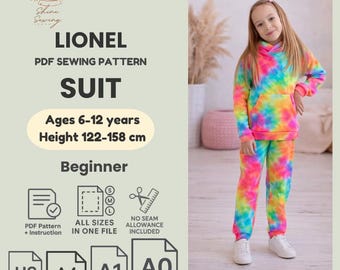 Girls Hoodie & Joggers PDF Pattern 6-12Y | Sewing Pattern for Kids Loungewear | DIY Clothing