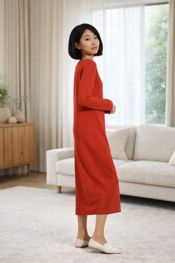 long sleeve knit dress pattern Wrap It Up Dress Knitting Pattern Winter Dress Parisian Style Long Sleeve  Dress  Friday Knits