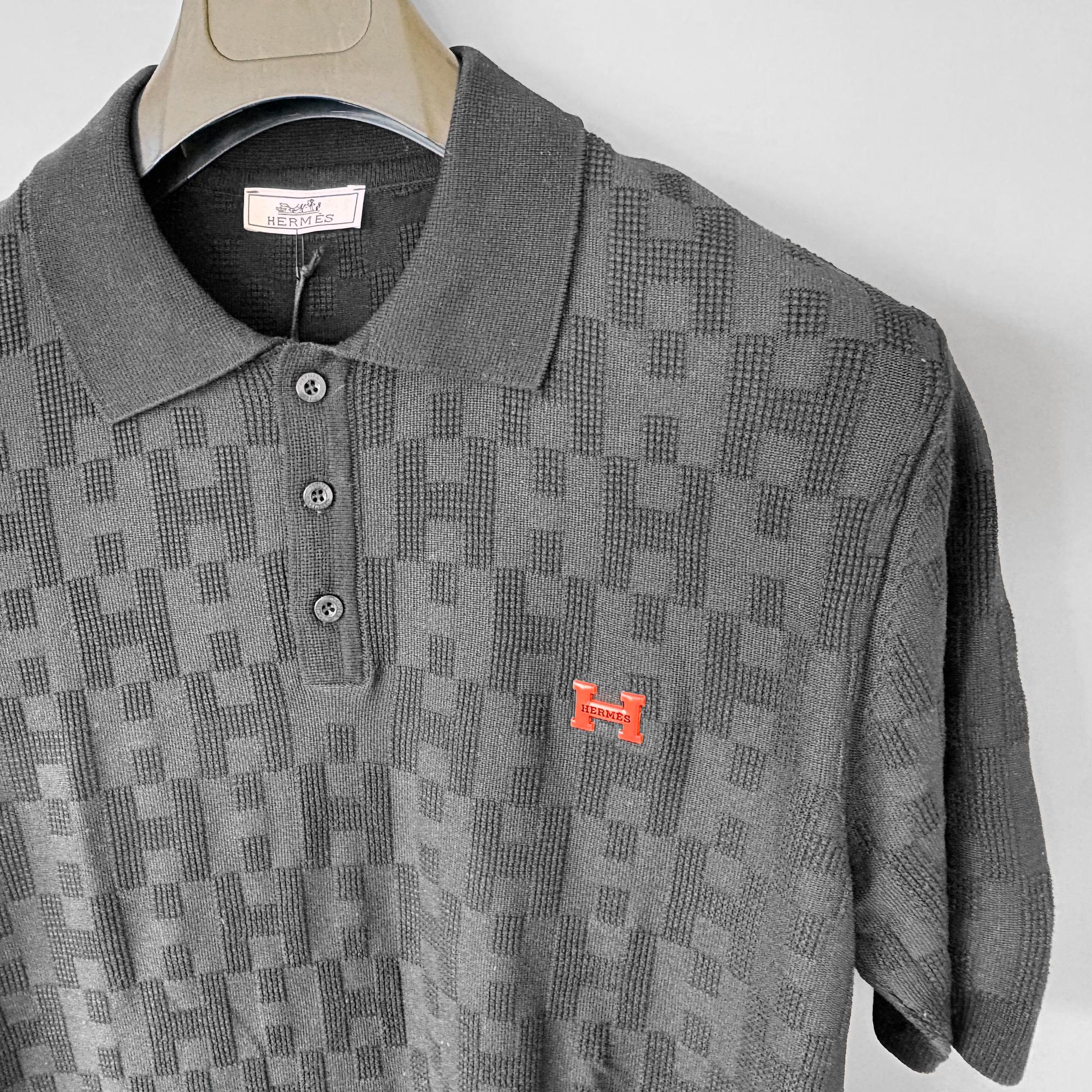 HERMES ポロシャツ　polo shirts 70s 80s 90s HERMES ポロシャツ polo shirts 70s 80s 90s H embroidered