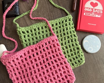 Handknit Cotton Mini Shoulder Bag. Colorful Summer Tote. Christmas Gift