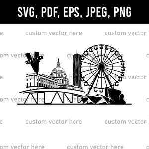 Monumentos de Atlanta svg, horizonte de Atlanta svg, Atlanta, Atlanta SVG, ciudad svg, horizonte svg, impresión de Atlanta, mapa de Atlanta, arte de Atlanta,