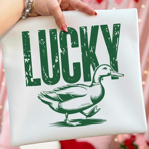 Lucky Duck PNG SVG, Green St Patricks Goose Funny Shirt Sublimation/Cricut: (Digital Files)