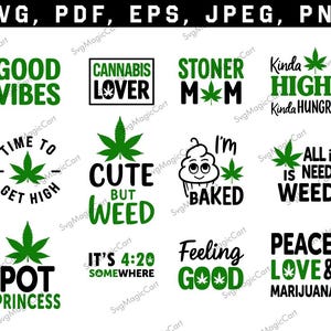 Svg de marihuana, pegatinas de marihuana, png de marihuana, 420 Svg, porro Svg, dope Svg, buenas vibras Svg, 420 png, cannabis png, marihuana png, Svg de fumar